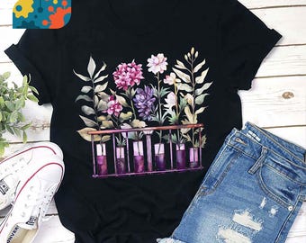 T-shirt de professeur de science de laboratoire de chimie, chemise de professeur de chimie, chemise de fleur, chemise de jardin d'enfants, chemise de professeur, cadeau pour professeur