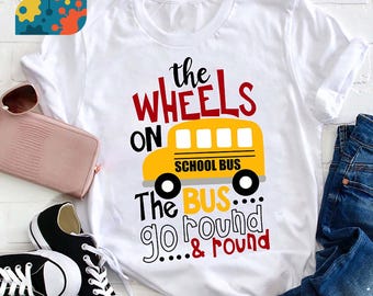 T-shirt Les roues sur l'autobus scolaire, chemise de vie d'enseignant, chemise de jardin d'enfants, chemise d'enseignant, cadeau pour enseignant