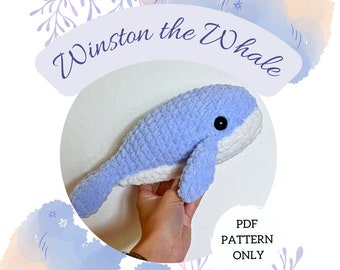 Winston the Whale Plushie - CROCHET PATTERN ONLY