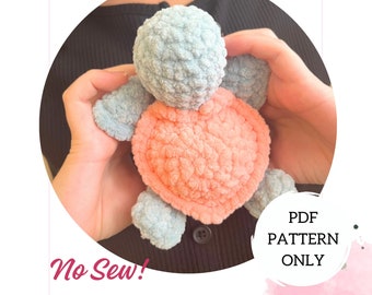 Aiko the Mini Heart Turtle Plushie - CROCHET PATTERN ONLY