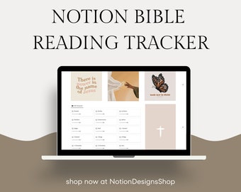 Notion Bible Reading Tracker l Digital Bible Reading Tracker for Notion | Faith Habit Tracker | Notion Bible Study Organizer