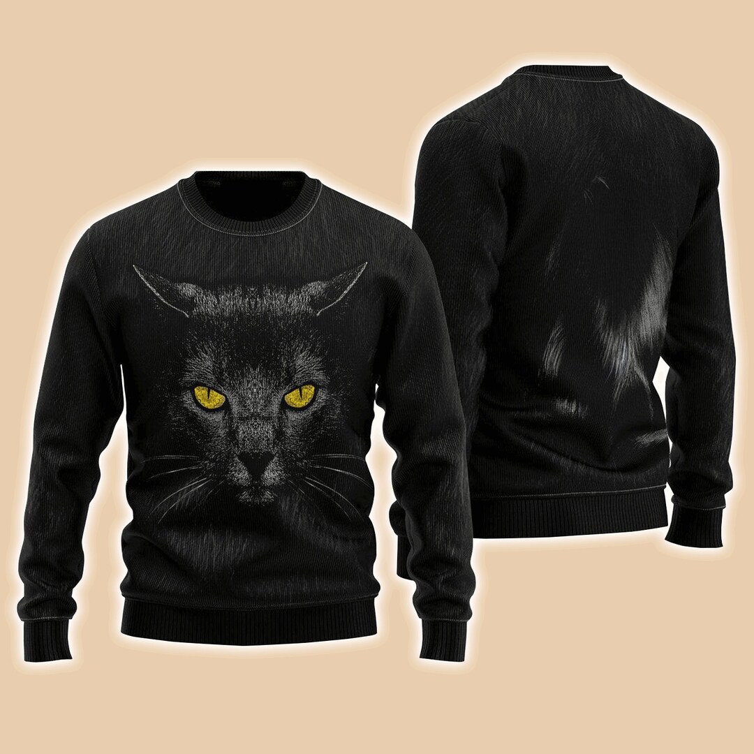 Black Cat Sweater
 Cool Black Cat Sweater Ugly Christmas Sweater for Men & Etsy