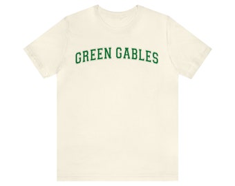 Green Gables Literary Tee | Anne of Green Gables College Style Jersey Short Sleeve Shirt