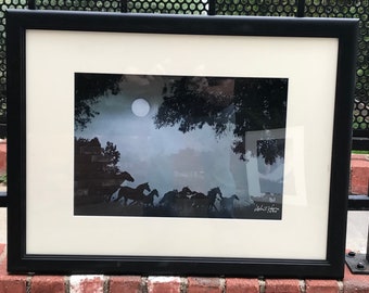 Robert Vavra **Signed* THUNDER BY MOONLIGHT, Beautifully Matted and Framed Dye-Transfer Photograph, Coa!