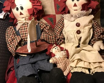 Sensational RAGGEDY ANN & ANDY Dolls, Folk Art Variation