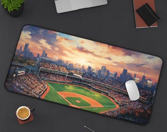 Baseball Stadium Desk Mat: Sports Fan Home Office Decor