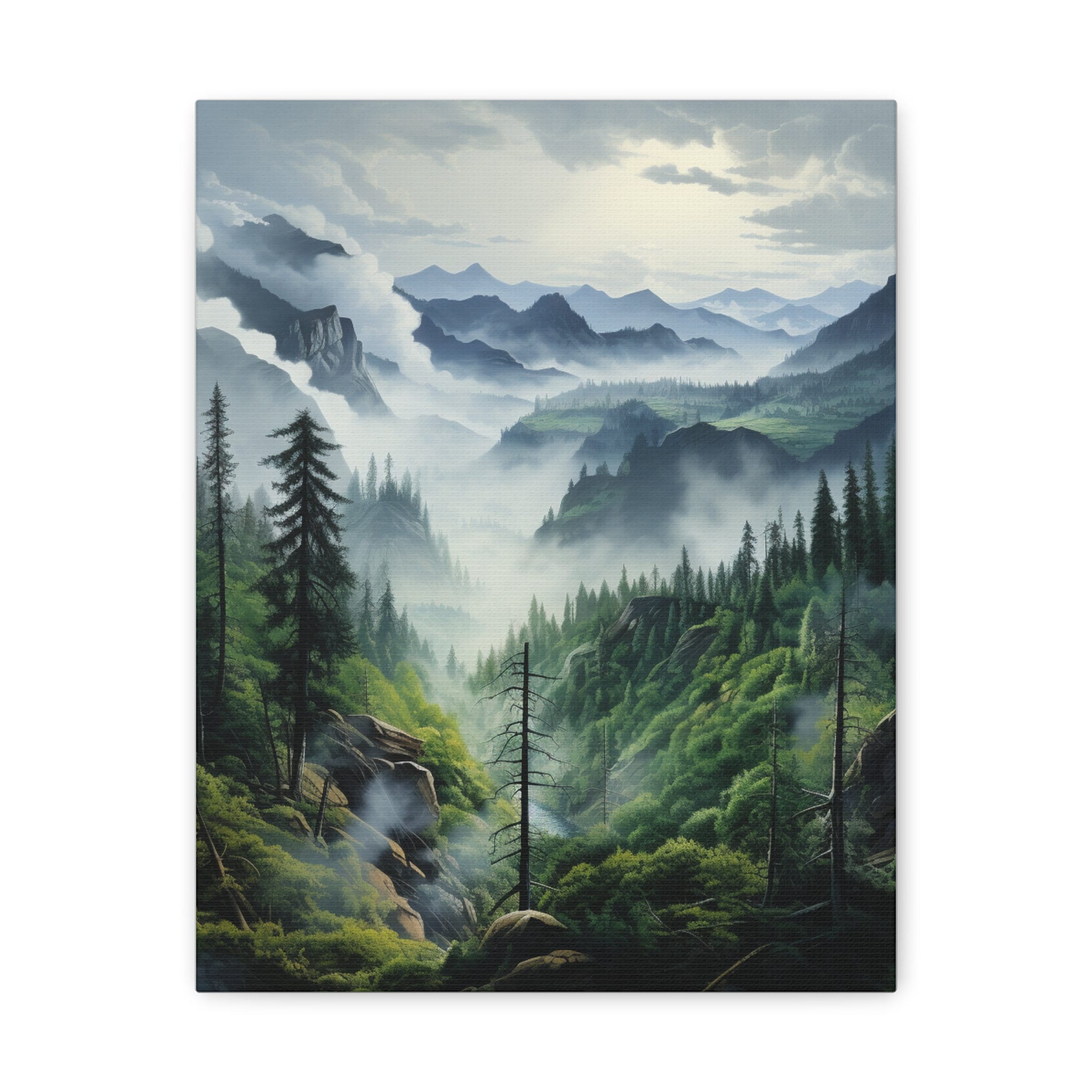 Foggy Forest Canvas Wall Art Nature Wall Art Misty Forest Etsy