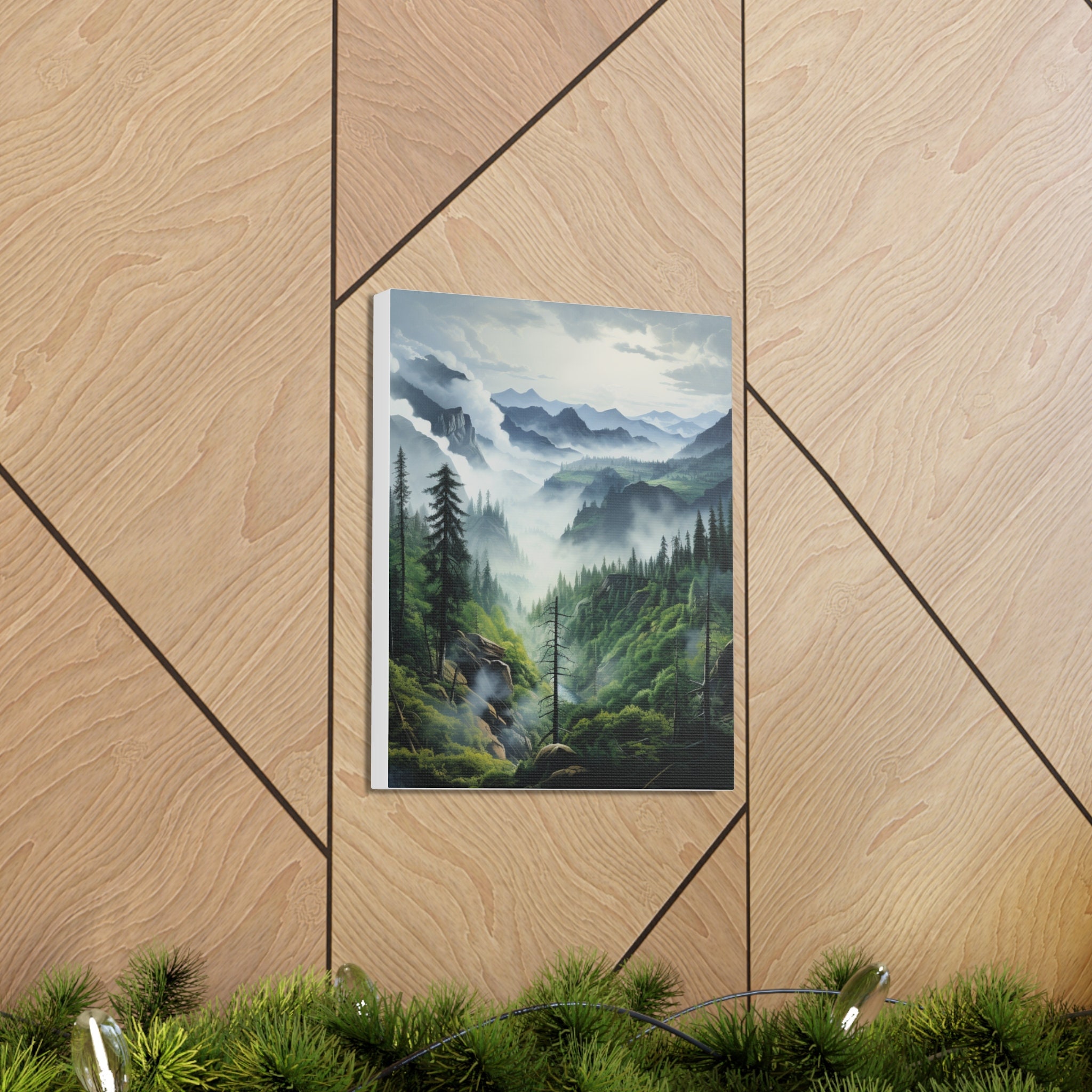 Foggy Forest Canvas Wall Art Nature Wall Art Misty Forest Etsy