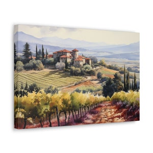 Florence Italy Art Print - Watercolor Tuscan Landscape Wall Art - Gallery-Quality Canvas - Ready to be Framed