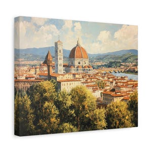 Canvas Print, Florence Italy Oil Painting, Tuscan Landscape Art, Italian Decor, Tuscany Wall Decor, Romantic Travel Gift