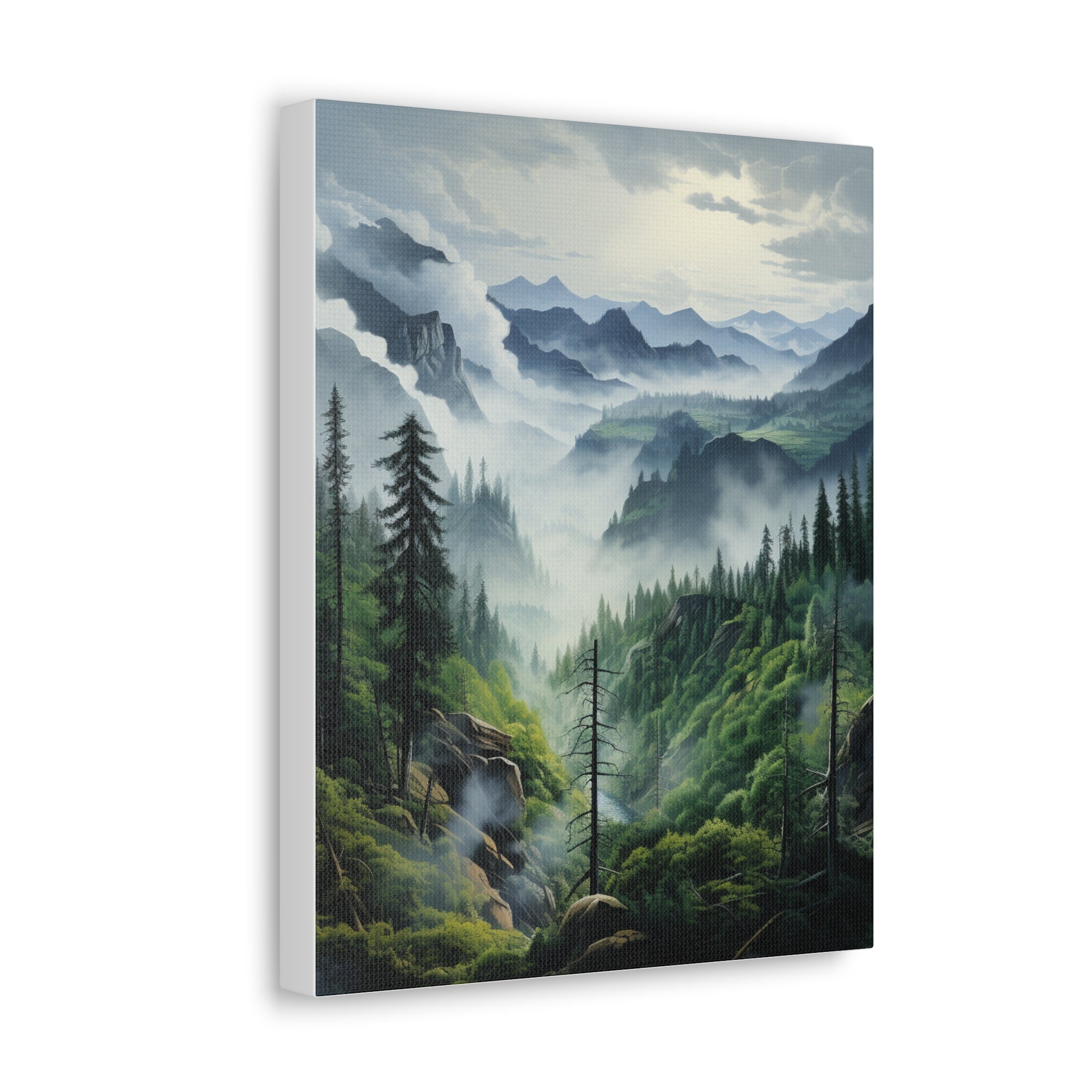 Foggy Forest Canvas Wall Art Nature Wall Art Misty Forest - Etsy