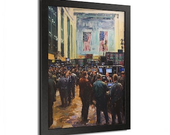 Wall Street Trading Floor Painting Framed Poster