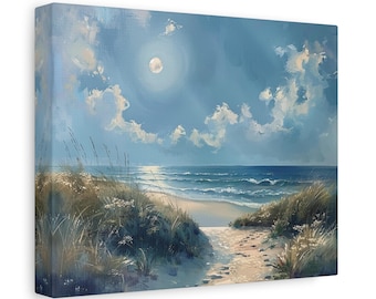 Sand Dune Beach Canvas Print: Coastal Ocean View Wall Art