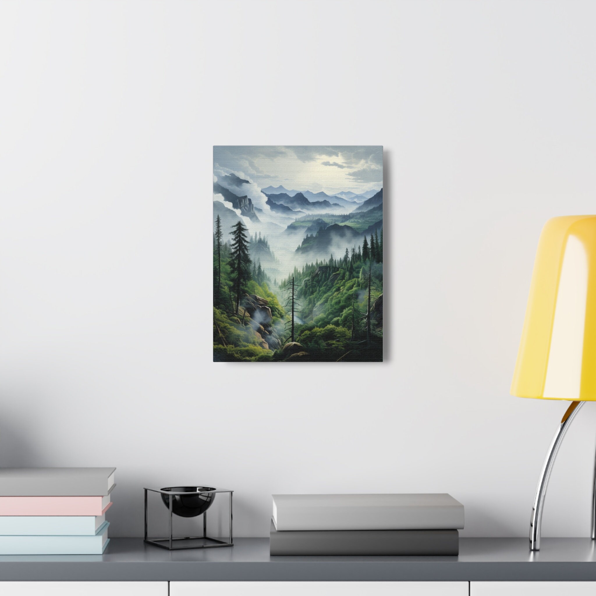 Foggy Forest Canvas Wall Art Nature Wall Art Misty Forest - Etsy