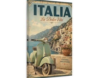 Italia La Dolce Vita Vespa Póster Lienzo