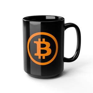 Black Bitcoin Logo Mug | Orange Crypto Coffee Cup, Ceramic Mug image 18