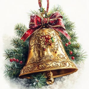 Christmas Bell Digital Print | Holiday Wall Art | Festive Decor