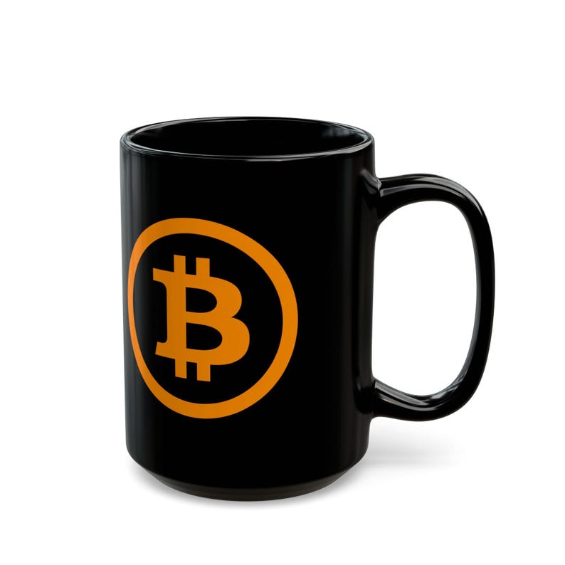 Black Bitcoin Logo Mug | Orange Crypto Coffee Cup, Ceramic Mug image 13