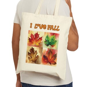 Autumn Canvas Tote Bag, Fall Tote Bag Leaves, Cute autumn bag, Fall Tote Bag, Tote Bag Fall Season, Tote Bag Halloween, Gift Bag for Mum