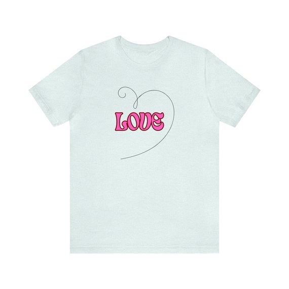 T-shirt With Love Design, Unisex Jersey Short Sleeve Tee
