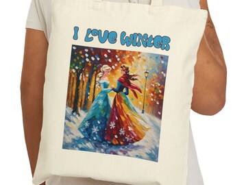 Autumn Canvas Tote Bag, Fall Bag Winter, Cute autumn bag, Fall Tote Bag, Tote Bag Fall and Winter, Tote Bag Halloween, Gift Bag for Girls