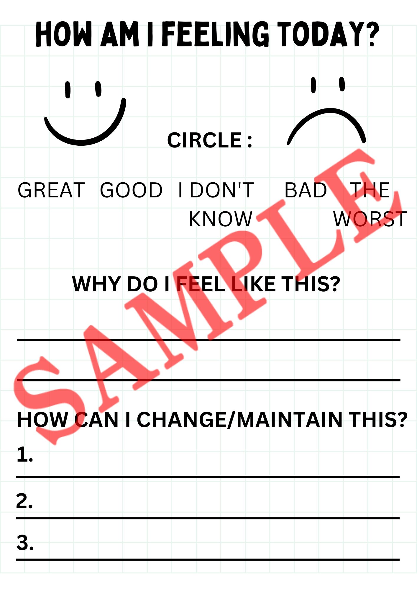 High School Mental Health Worksheets - Etsy
