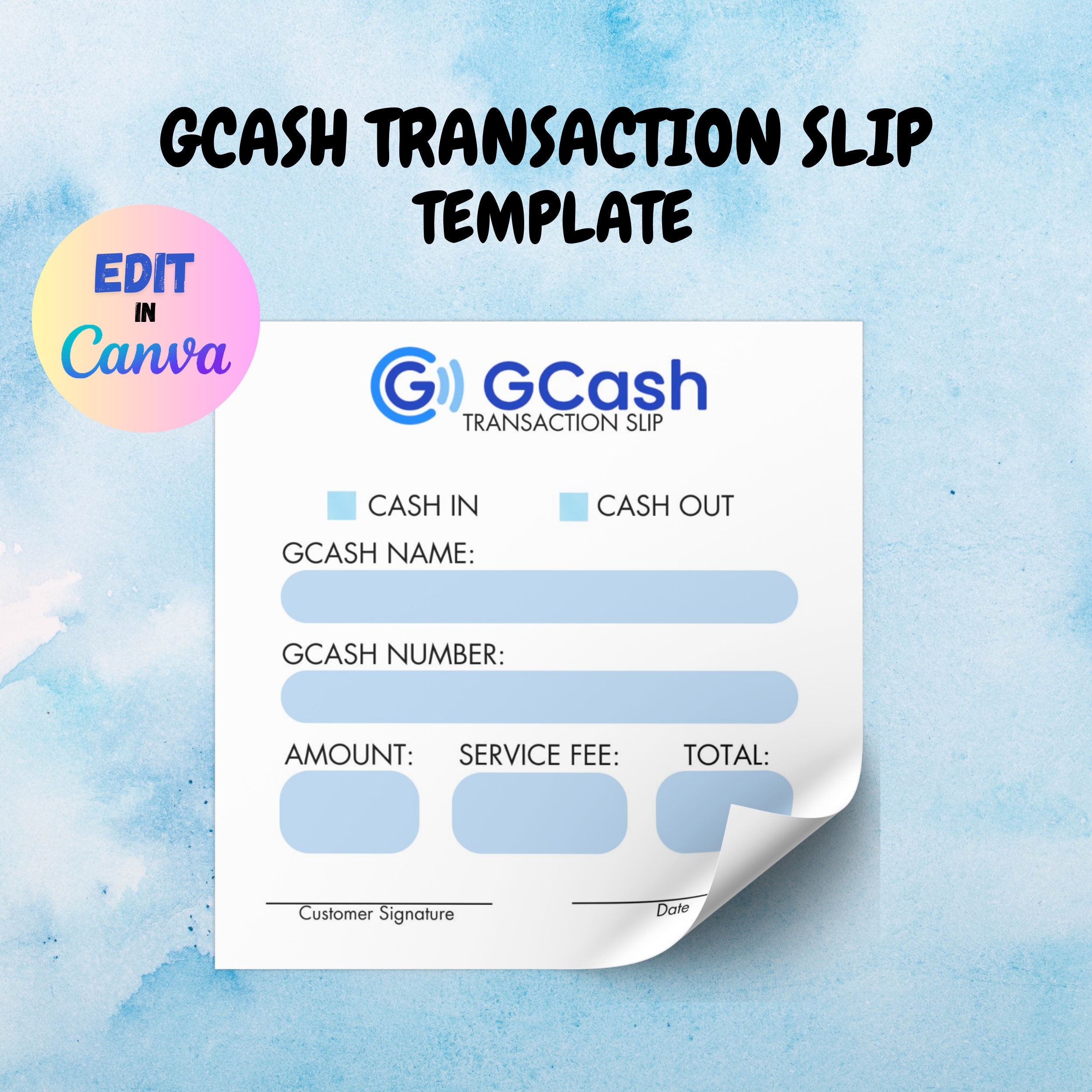 Gcash Templatetransaction Slip, Transaction Record - Etsy