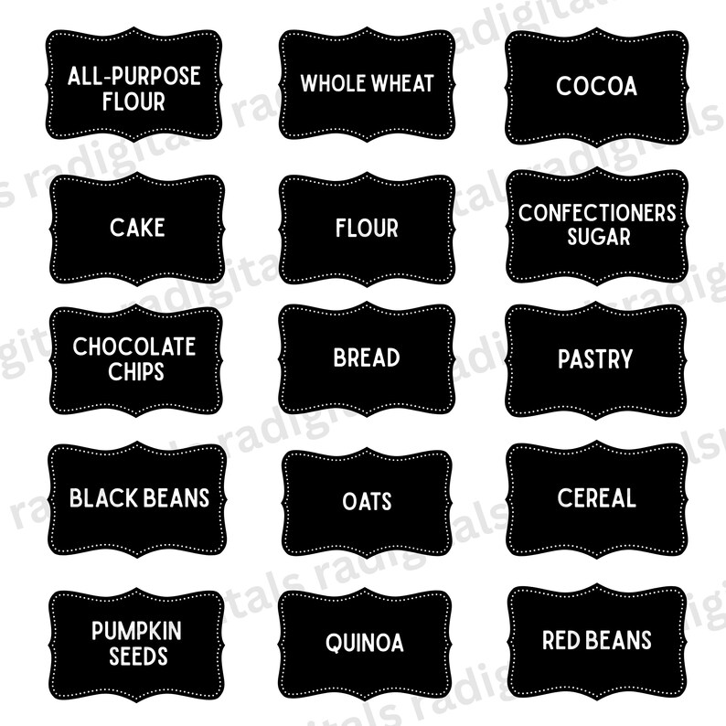 Kitchen Labels, Pantry Labels, Printable Labels - Etsy
