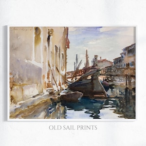 Vintage Venice Italy Canal Scene - Instant Download Watercolor Print | Printable Wall Art | Venice Artwork | Digital Download
