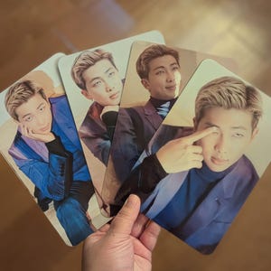 RM Namjoon GIANT Photocards | bts RM Set of 4 Fanmade Oversized Photocards | rm Bias, Gift for Army, Namjoon Photocard