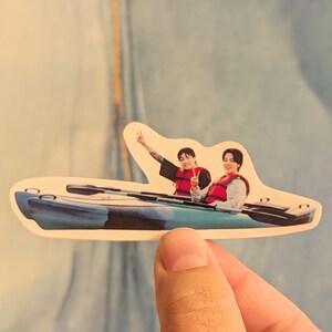 Jikook Kayak Are You Sure?! Travel Show Vinyl Sticker | Jungkook BTS Jimin BTS, Gift for ARMY, Jeon Jungkook Bias, Park Jimin Bias, jikook