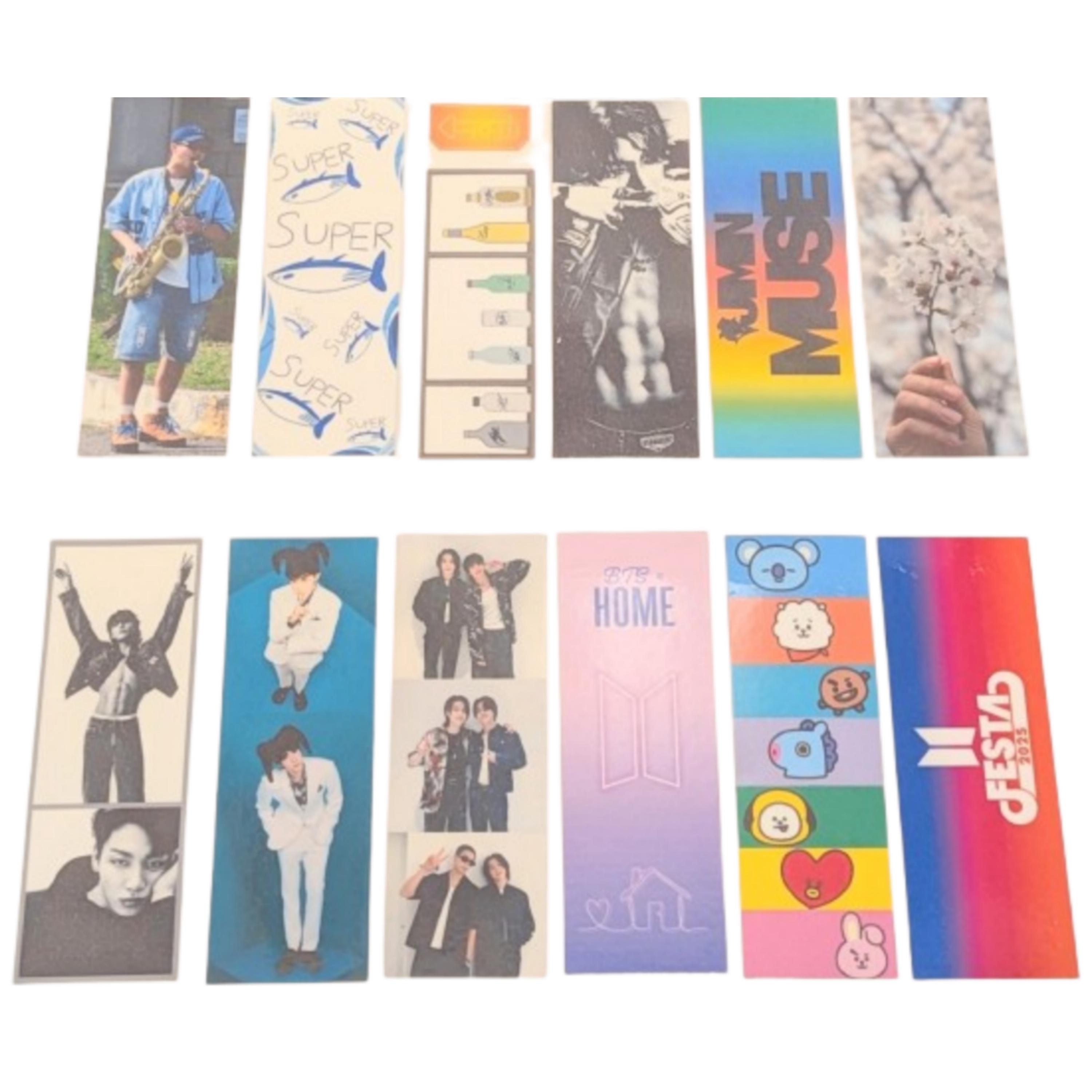 12 Bookmark Bundle #2 | BTS Bookmarks Set of 12 Gift for Army, Laminated Card Photo For Books, Scrapbooking, Freebies, Decor Bookmark