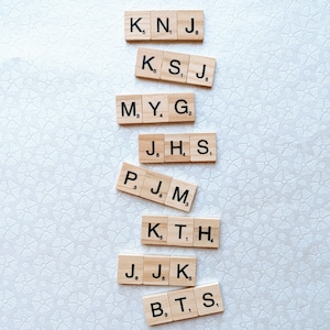 BTS Names Fanchant Initials Scrabble Magnets (Set of 8) | BTS Magnets, Gift for Army