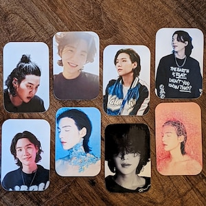 Yoongi Long Hair Fanmade Photocards | Min Yoongi Bias Gift for ARMY, Suga Photocard Set, long hair yoongi pcs