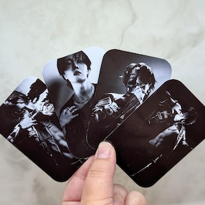 J-Hope Killin' It Girl 4er Set Fanmade Fotokarten | J-Hope Bias Geschenk für Army, Hobi Photocard Set, Jung Hoseok bts, Schwarz-Weiß-Teile