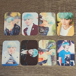 Cartes-photos faites par les fans de Yoongi Menthe Hair | Cadeau biais Min Yoongi pour les ARMYs, jeu de cartes avec photo Suga, cheveux yoongi pcs