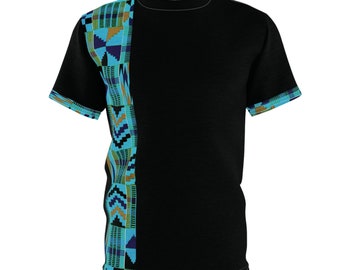 Camisa Kente para Hombre • Camisa con Estampado Africano • Ropa Afrocéntrica • Top Black Heritage • Camisa Juneteenth • Historia Negra • Turquesa • BHM