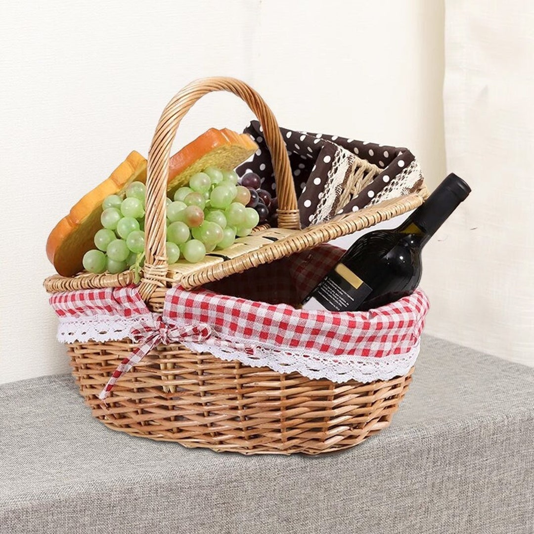 Picnic Basket for 2 Classic Wicker Picnic Basket for Lunch Etsy