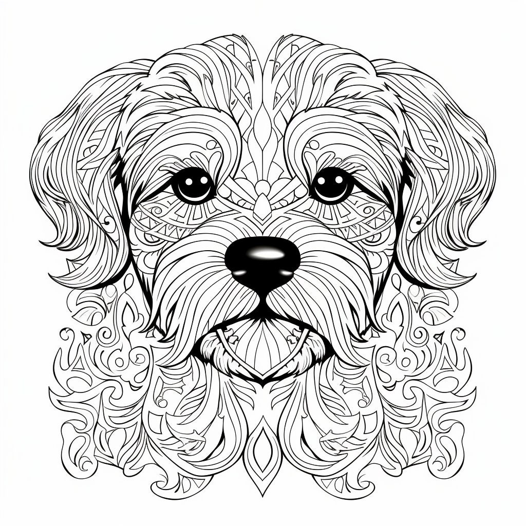 Coloring Pages, Dogs Coloring Pages, Adults Coloring Books Etsy