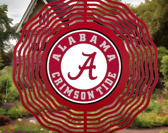 Molinillo de viento Alabama Crimson Tide: decoración de jardín para aficionados al fútbol