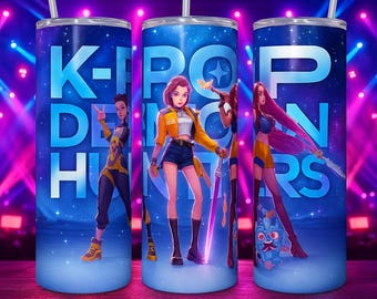 Vaso de acero inoxidable de 20 oz – Taza de anime K-Pop Demon Hunters con pajita, diseño galáctico