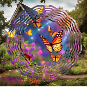 Free shipping!!! Colorful Butterfly Wind Spinner – 8&quot; Garden Art for Yard, Patio & Outdoor Decor