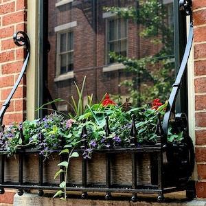 Custom Size Steel and Cast Iron Window Box Frame (18-48" Long)