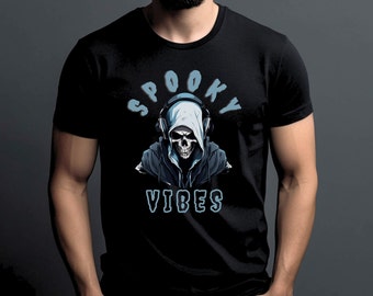 Spooky Vibes Skeleton T-Shirt: Halloween Graphic Tee