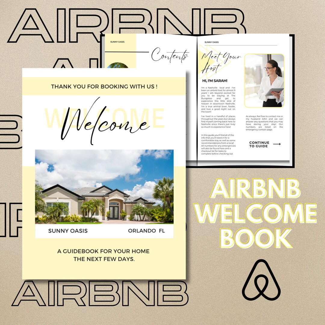 Airbnb Host Printable Canva Template, Welcome Book for Guest Guidebook ...