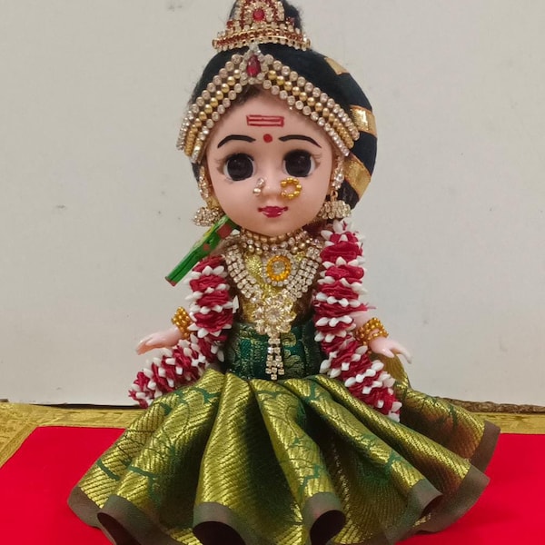 Goddess Meenakshi Dolls Idol Pooja Festivals Wedding | Medium Size idol | Classical Dance Jewelry