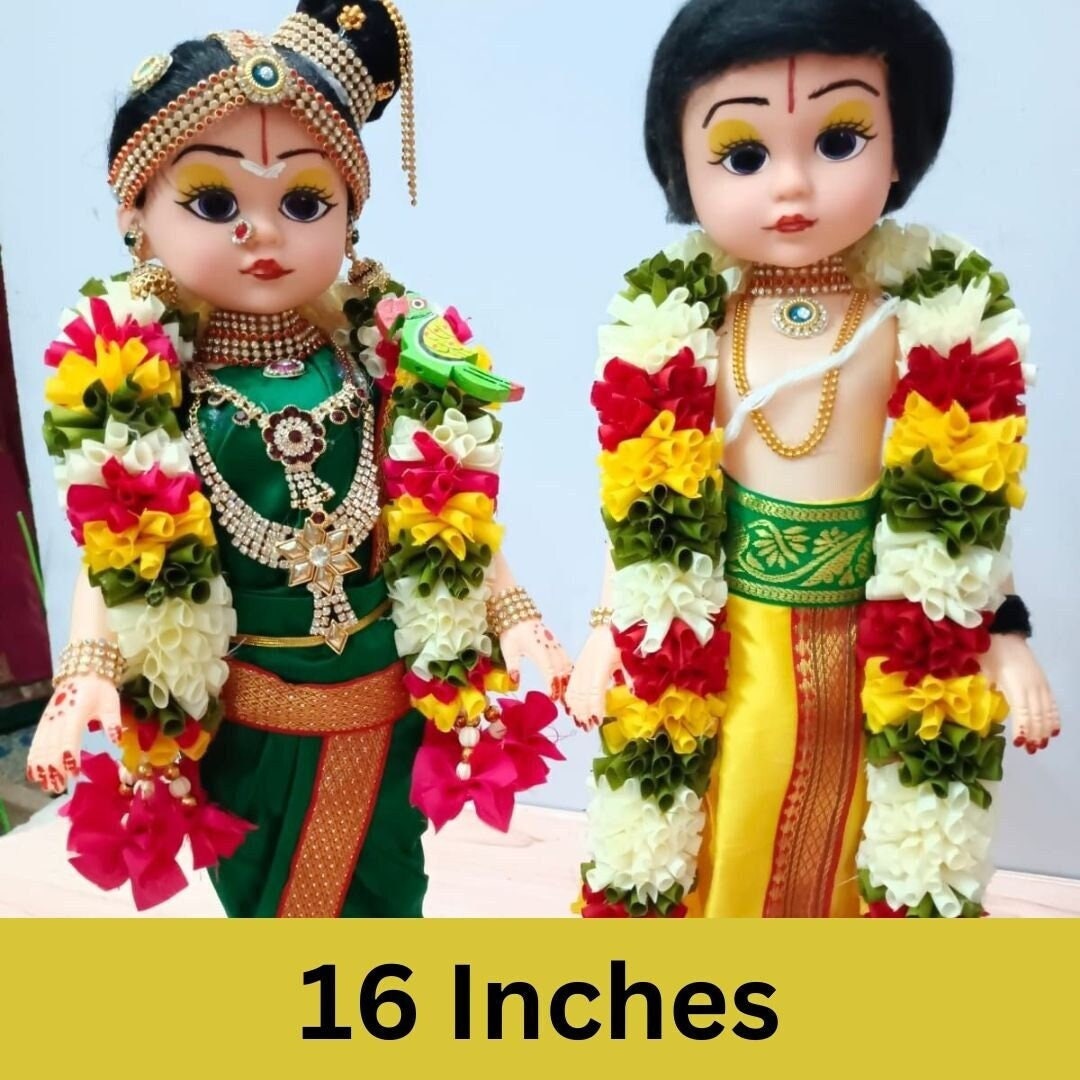Handmade Tamil Iyengar Style Pair Dolls Customised Set Imported Doll