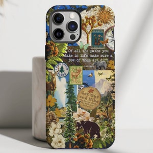 National Parks Granola Girl Phone Case, Nature Collage Phone Cover, Hikers Gift,  iPhone 15 Pro Max Plus, Galaxy S24, Tough Case, Pixel 8