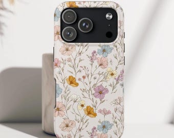 Cottagecore Floral Case | Wildflower iPhone Case | Botanical Phone Case Aesthetic | Feminine Pastel Flower Phone Cover | Cute Spring Summer