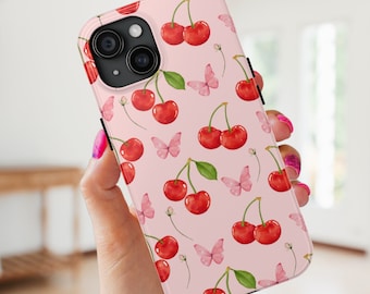 Coquette Phone Case, Cherry iPhone Case, Fruity Cherries Cover, Girly Girl Gift  Balletcore design for iPhone 15 13 14 Galaxy MagSafe iPhone